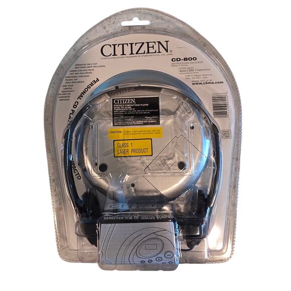 Citizen CD-800 Personal Portable CD Player New Open Package - Picture 2 of 5